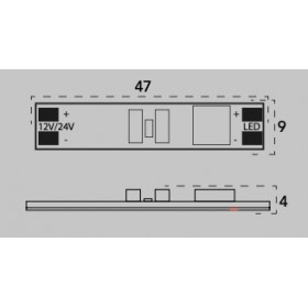 Touch button board for single color strip Input DC12V-24V output DC12V-24V 60/120W 5A max