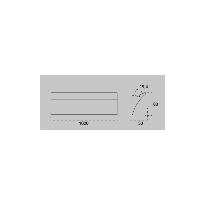 Plaster profile for single emission led aluminum core and... 2