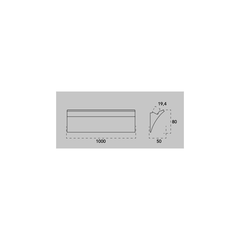 Plaster profile for single emission led...