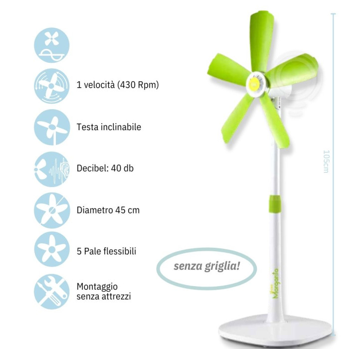 Standventilator mit 5 sicheren und flexiblen Flügeln ohne... 2