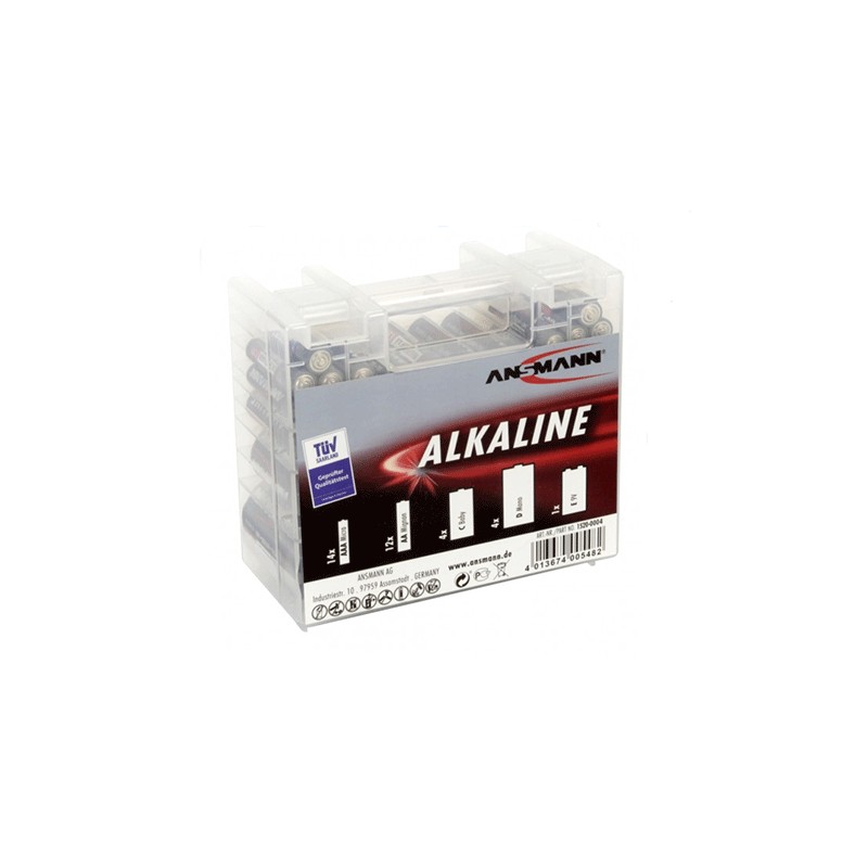 Box pack assortiment de piles alcalines 35pz...
