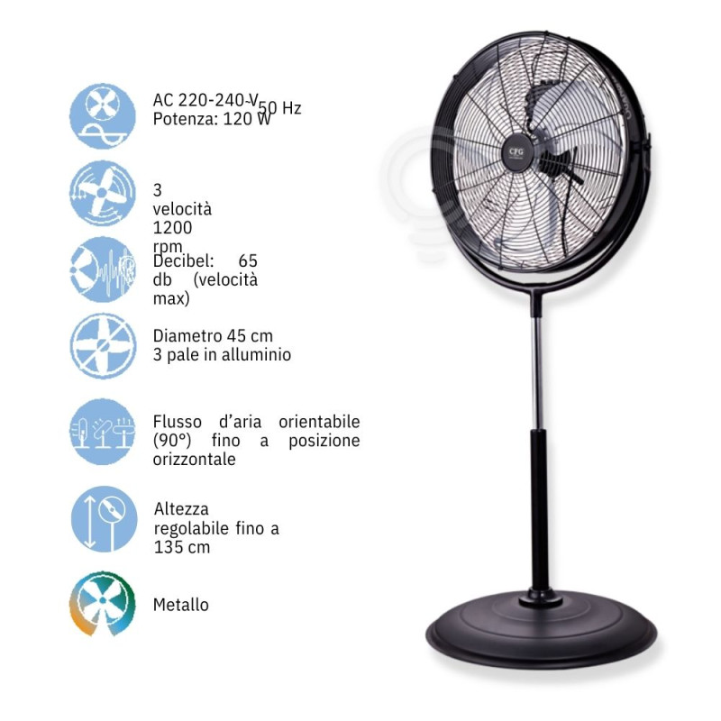 Einstellbarer elektrischer Standventilator mit...