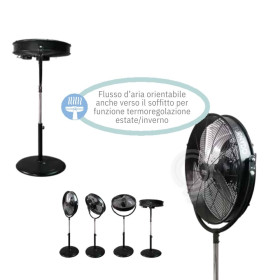 Ventilatore elettrico a piantana regolabile 3 velocità h.135 d,45