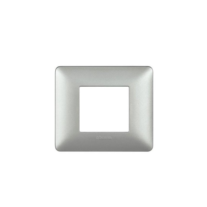 Plaque Matix Bticino AM4802MSL couleur argent 2 modules