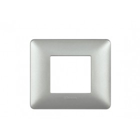 Placca 2 moduli colore silver Matix Bticino AM4802MSL