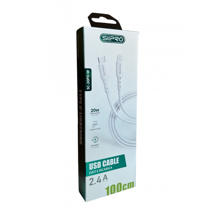 Câble Lightning vers chargeur rapide Type-C 20 W avec...