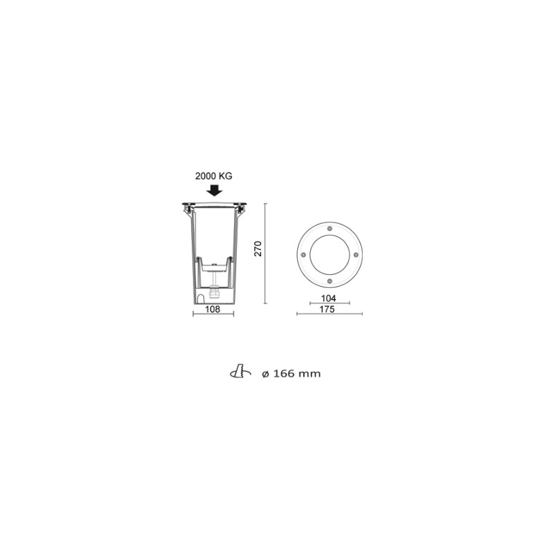Faro illuminazione calpestabile walker luce esterna inox-sat 