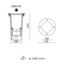 Faro illuminazione calpestabile walker luce esterna inox-sat 