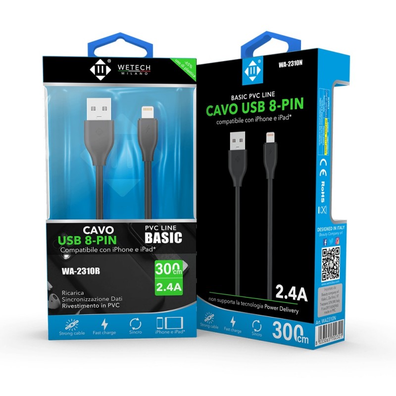 8 Pin Lightning iPhone USB Cable 200cm Reliable...