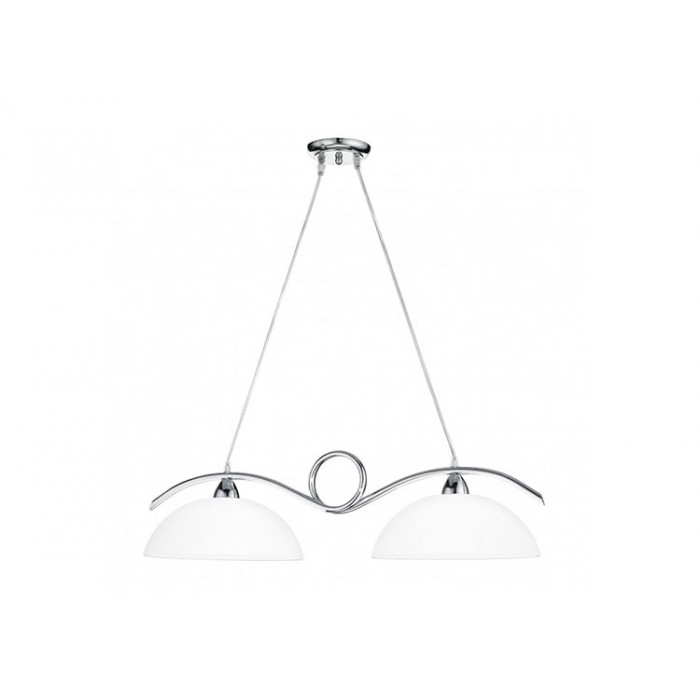 Lustre billard métal et verre 2 lumières chrome 2xE27