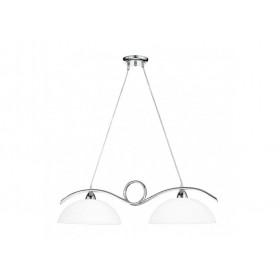 Metal and glass chandelier biliardo halley 2chrome lights 2xe27