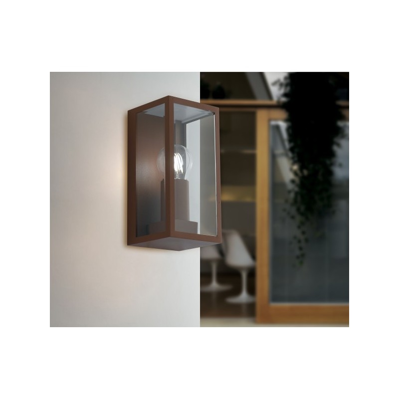 Wall light in bronze metal with glass diffuser...