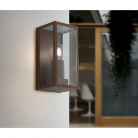 Applique murale en métal bronze avec diffuseur en verre 1xe27 ip44