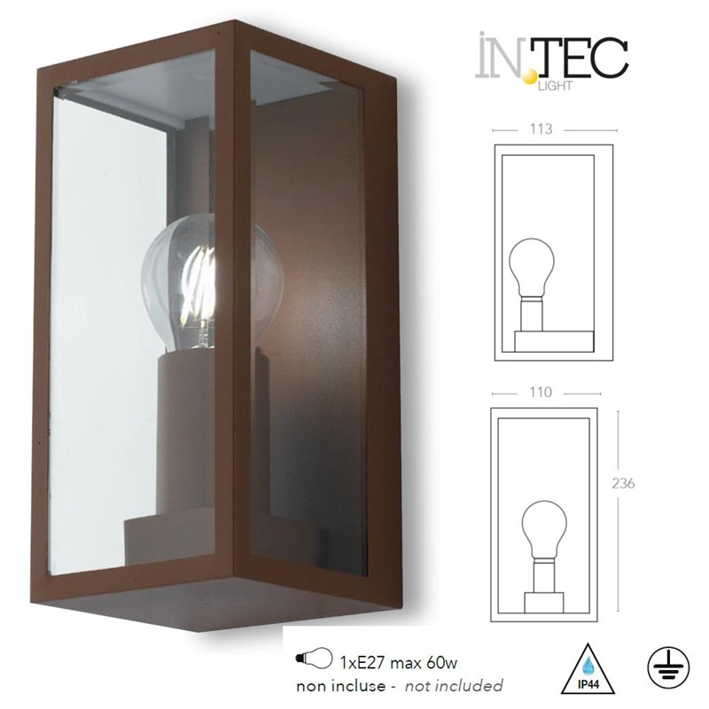 Applique murale en métal bronze avec diffuseur...