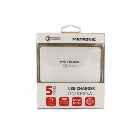 Chargeur secteur de bureau 5 sorties USB - blanc