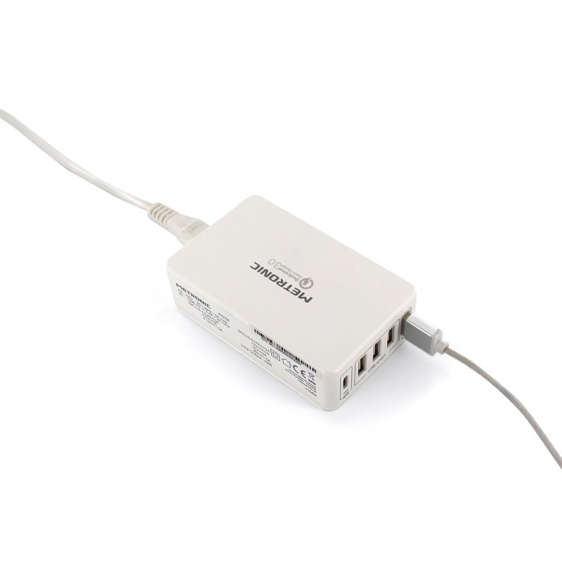 Chargeur secteur de bureau 5 sorties USB - blanc