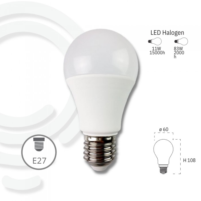 Ampoule led e27 11w 1050lm 6500k 60x108mm 150000h cri80