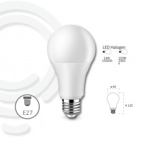 Led bulb e27 14w 1550lm 6500k 60x120mm 150000h cri80