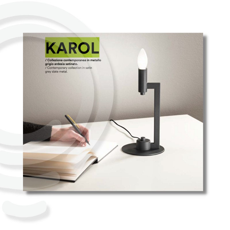 Graue Lampe 1xe14 15x37 cm