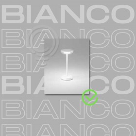 Lampe de table rechargeable avec piles en métal peint blanc et ABS pour usage intérieur/extérieur