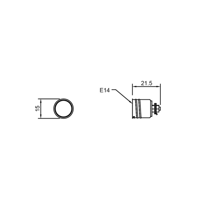 Metal label without flat mignon e14 2