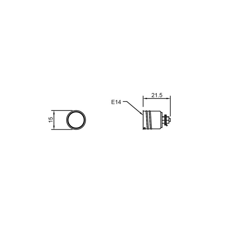 Metal label without flat mignon e14