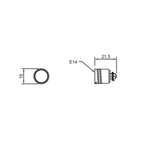 Metal label without flat mignon e14