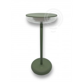 Lampada da tavolo ricaricabile a batterie in metallo e Abs verniciato per uso interno/esterno salvia