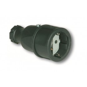 Electric plug in hard rubber straight 16A 2p T
