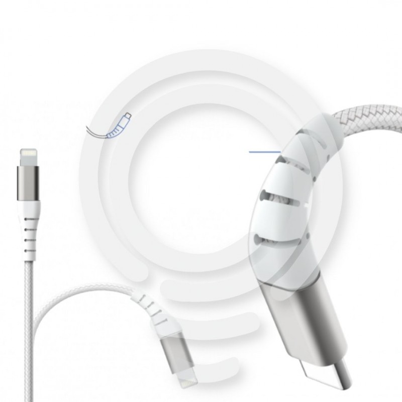 Câble USB A/Lightning robuste 2 m 2,4 A White...