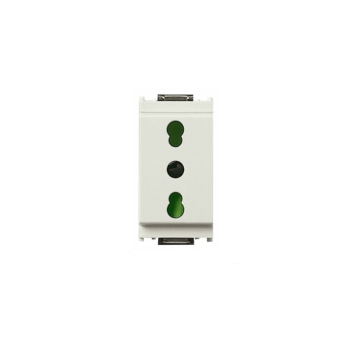 Presa elettrica bipasso 2p+t 16a p17/11 bianco idea vimar