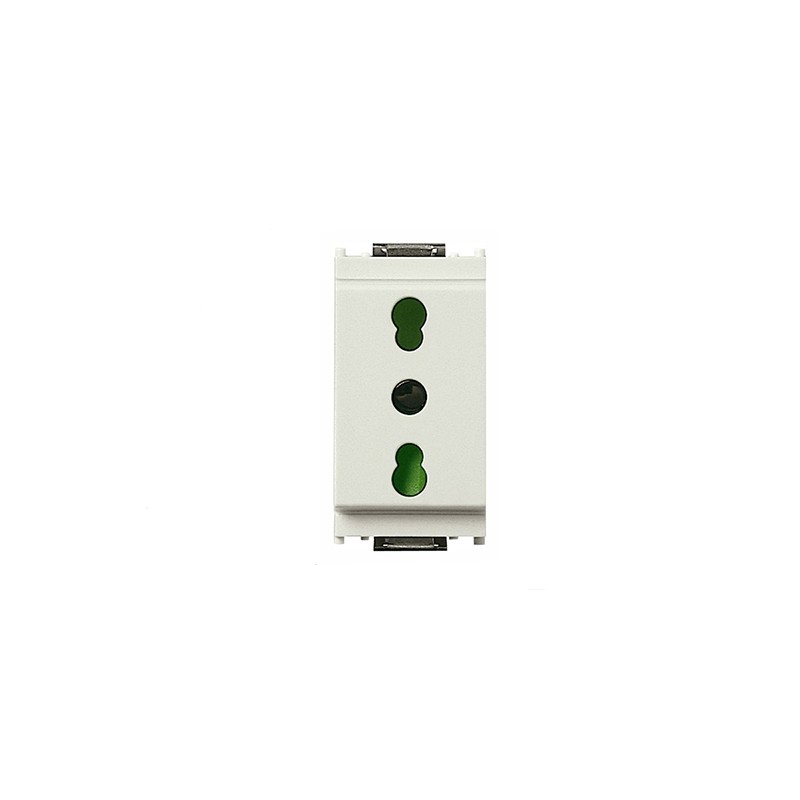 Presa elettrica bipasso 2p+t 16a p17/11 bianco idea vimar