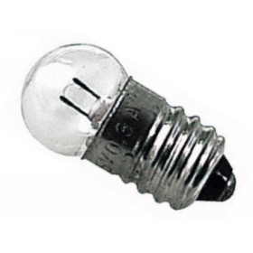 6V screw ball lamp with E10 connection, transparent glass