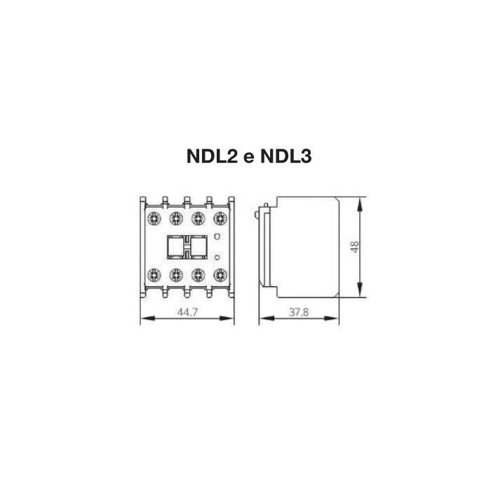 Blocco contatto ausiliare NDL3-22 2na+2nc Wimex 2