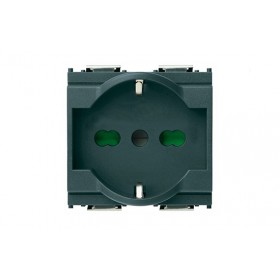 Prise de sécurité universelle avec dérivation 2x10a 16211 vimar