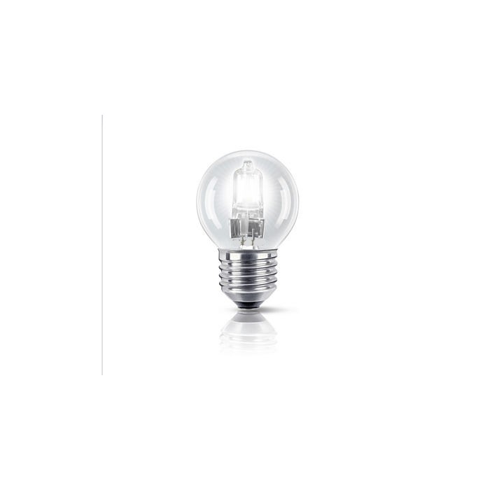Lampada sfera chiara alogena 42w luce 55w e27 230v vetro 