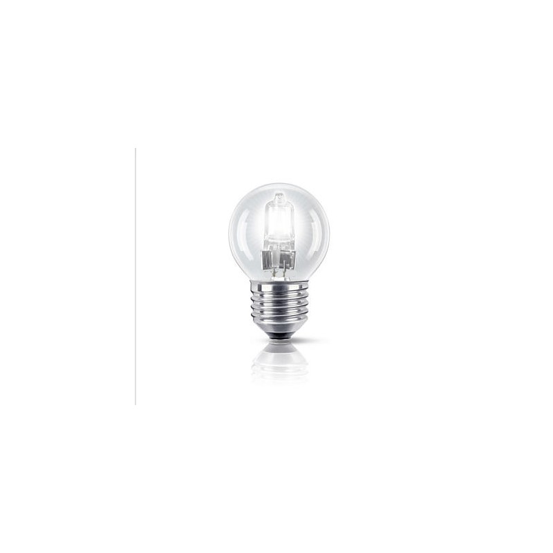 Lampada sfera chiara alogena 42w luce 55w e27 230v vetro 