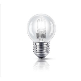 Lampada sfera chiara alogena 42w luce 55w e27 230v vetro 