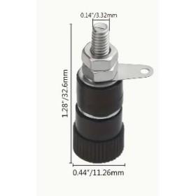 Black female panel bushing, hole d.4mm