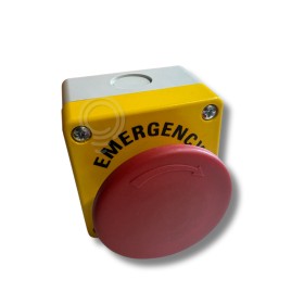 Push-button panel with 1 NC contact mushroom with rotational latch and release
