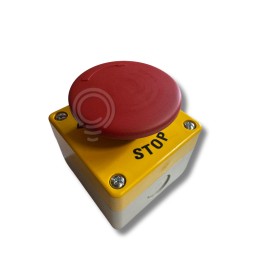 Push-button panel with 1 NC contact mushroom with rotational latch and release
