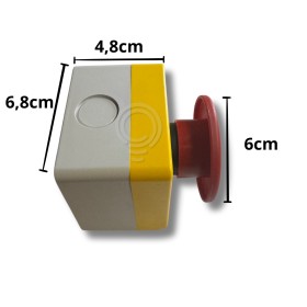 Push-button panel with 1 NC contact mushroom with rotational latch and release