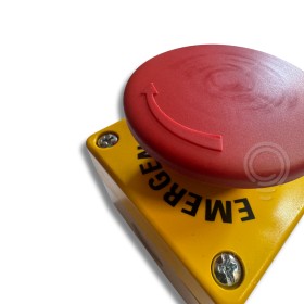 Push-button panel with 1 NC contact mushroom with rotational latch and release
