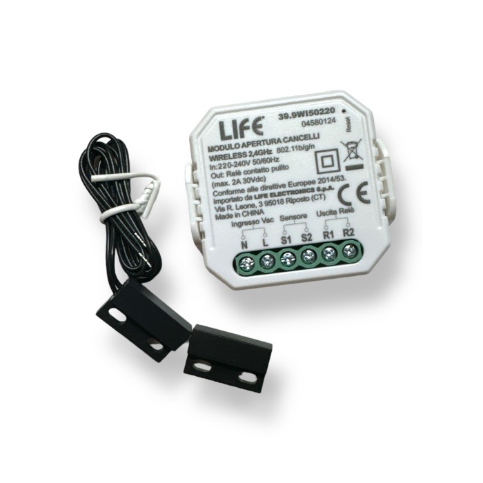 Modulo apertura cancelli ed elettroserrature relè smart contatto pulito 2A 220v 