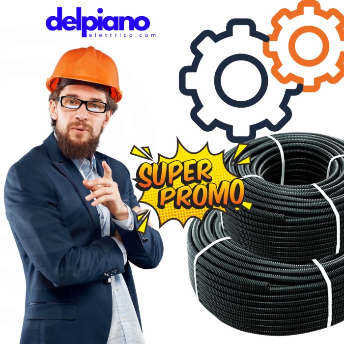 Kit corrugato comprende 500 metri d.20 + 500 metri d.25 con tirafilo a marchio IMQ made in italy 