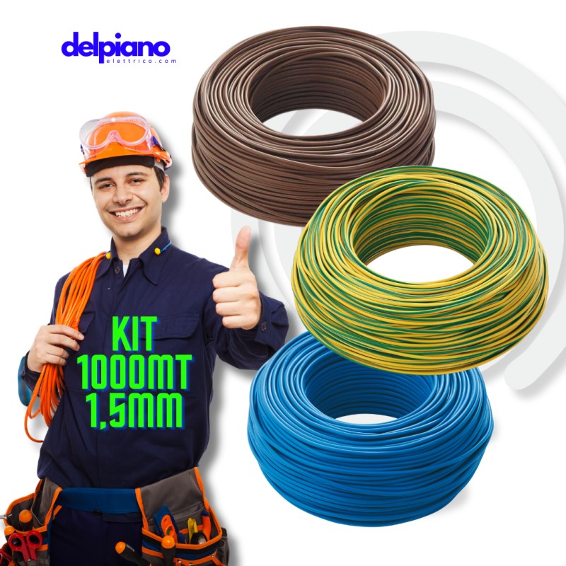 Kit 1000mt cavo unipolare 1,5 mm soluzione perfetta per impianti elettrici sicuri e affidabili