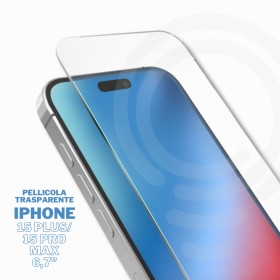 Schutzfolie aus gehärtetem Glas für iPhone 15 Plus und 15 Pro Max, transparent, kratzfest, hohe Empfindlichkeit
