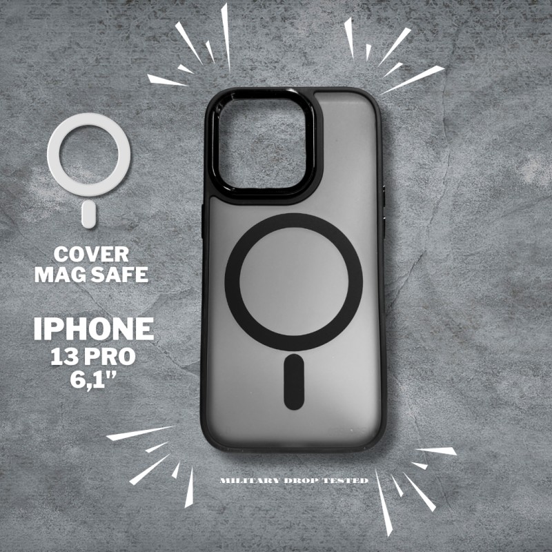 Coque mate avec MagSafe pour iPhone 13 pro noir...
