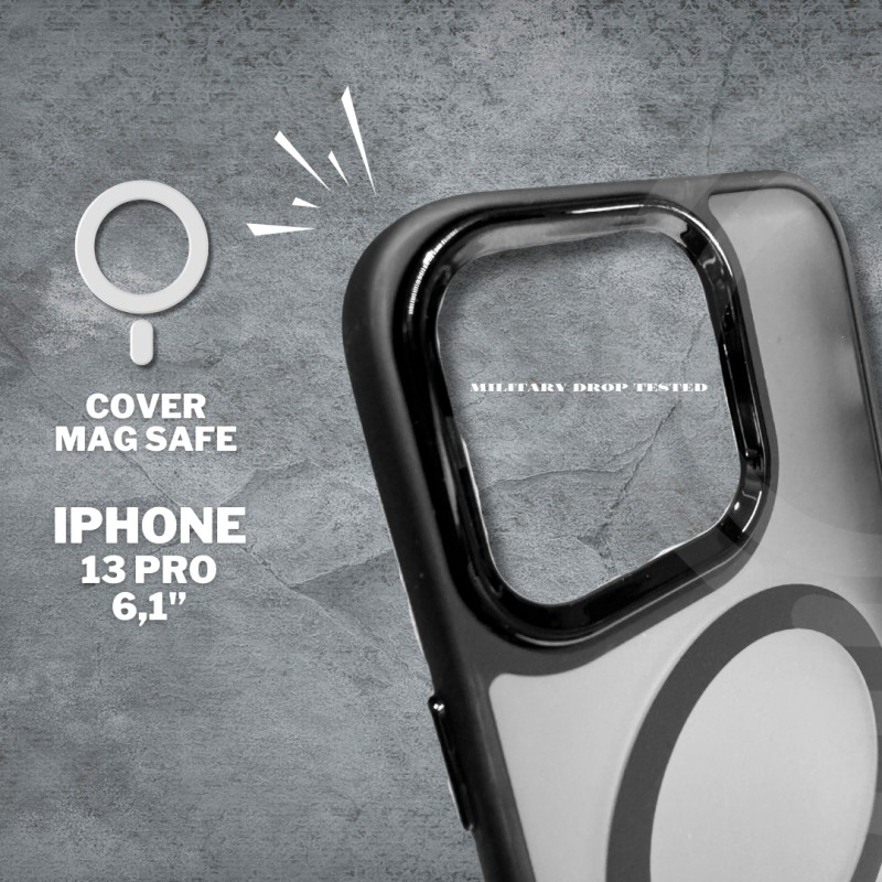 Coque mate avec MagSafe pour iPhone 13 pro noir...