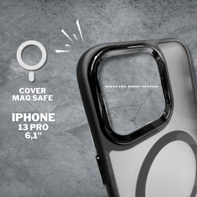 Cover Opaca con MagSafe per iPhone 13 pro nero Protezione Robusta e Stile Elegante
